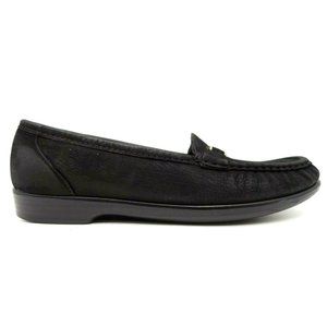 SAS Tripad Black Leather Slip On Horsebit Comfort Flats Shoes Women's 7.5 N